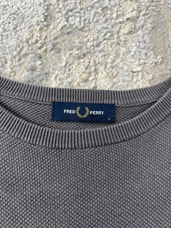 Fred Perry Grey Crewneck Sweater Size S – photo 3